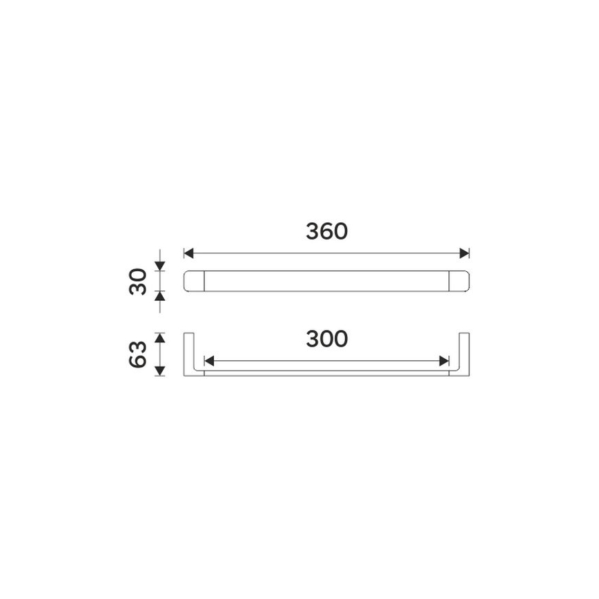 NIMCO MAC 29035-90 - Επιτοίχια πετσετοθήκη MAYA 36 cm ματ μαύρο