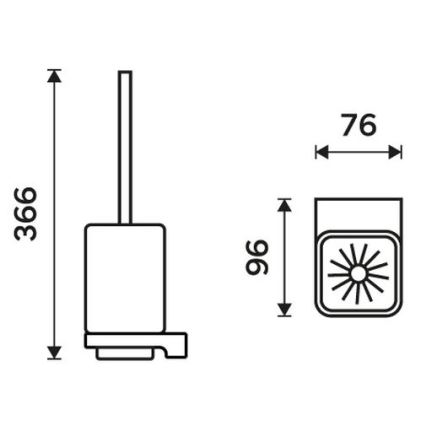 NIMCO MAC 29094CN-90 - Πιγκάλ μπάνιου MAYA ματ Γυαλί/ματ μαύρο