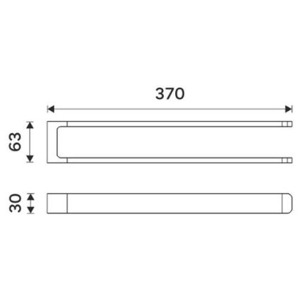 NIMCO MAC 29098-90 - Επιτοίχια πετσετοθήκη MAYA 37 cm ματ μαύρο
