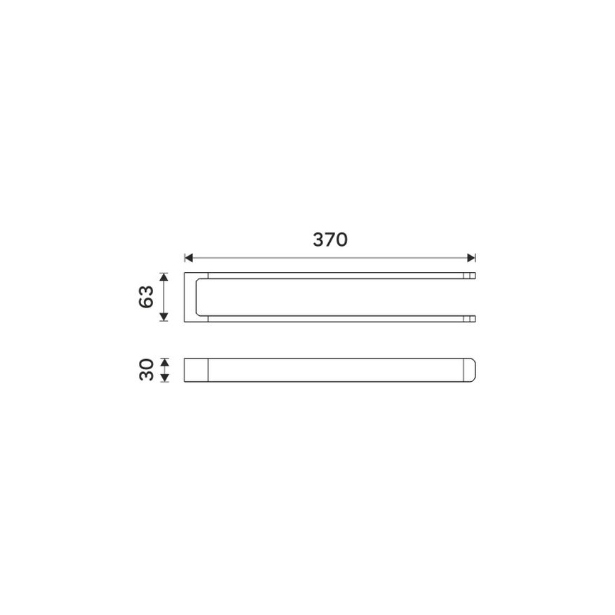 NIMCO MAC 29098-90 - Επιτοίχια πετσετοθήκη MAYA 37 cm ματ μαύρο