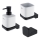 NIMCO MAC set-31K-T-90 - Επιτοίχιος διανομέας σαπουνιού, θήκη οδοντόβουρτσας και γάντζος τοίχου MAYA 320 mm λευκό/μαύρο ματ