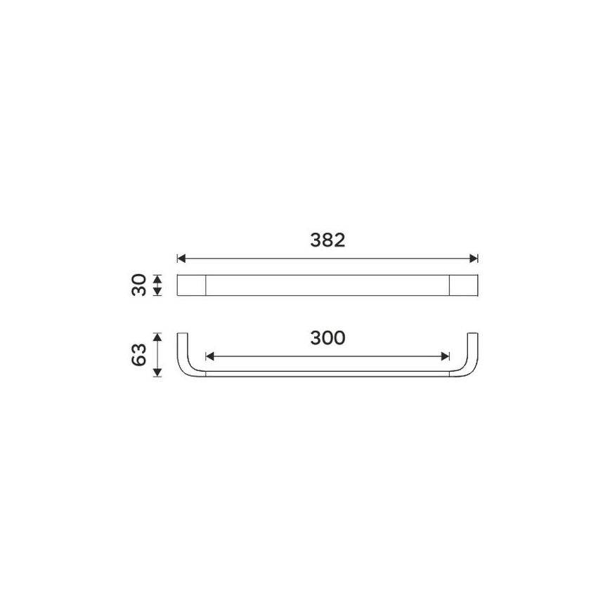 NIMCO NK 30035-26 - Επιτοίχια πετσετοθήκη NIKAU 39 cm γυαλιστερό χρώμιο