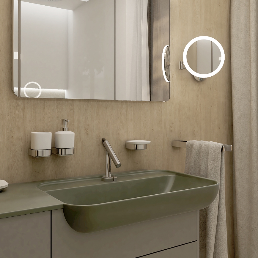 NIMCO NK 30098-26 - Επιτοίχια πετσετοθήκη NIKAU 39 cm γυαλιστερό χρώμιο