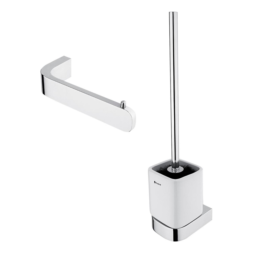 NIMCO NK σετ-94KN-26 - Πιγκάλ μπάνιου και χαρτοθήκη NIKAU λευκό/γυαλιστερό χρώμιο