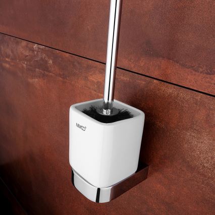 NIMCO NK σετ-94KN-26 - Πιγκάλ μπάνιου και χαρτοθήκη NIKAU λευκό/γυαλιστερό χρώμιο