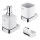 NIMCO NK set-31K-26 - Επιτοίχιος διανομέας σαπουνιού, θήκη οδοντόβουρτσας και γάντζος τοίχου NIKAU 320 mm λευκό/γυαλιστερό χρώμιο
