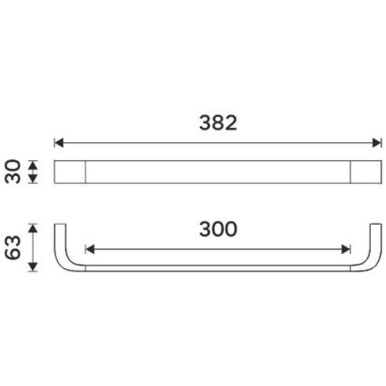 NIMCO NKC 30035-90 - Επιτοίχια πετσετοθήκη NIKAU 39 cm ματ μαύρο
