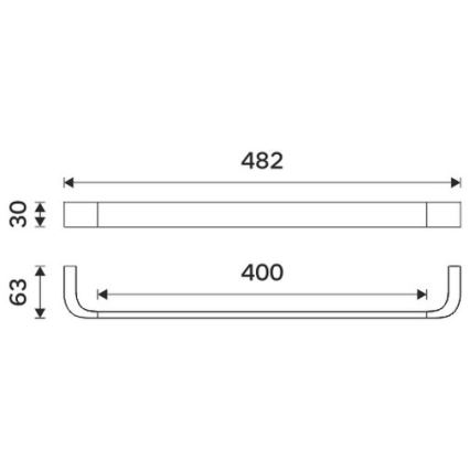 NIMCO NKC 30046-90 - Επιτοίχια πετσετοθήκη NIKAU 49 cm ματ μαύρο