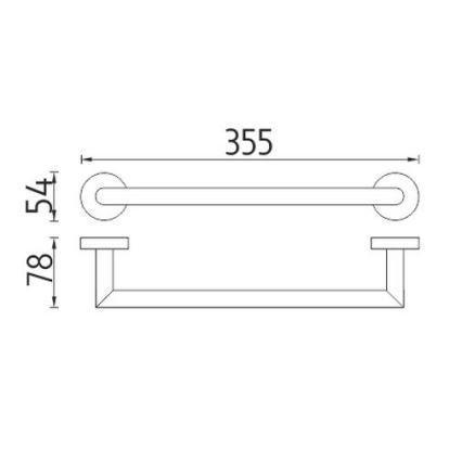 NIMCO UN 13035A-26 - Επιτοίχια πετσετοθήκη UNIX 36 cm γυαλιστερό χρώμιο