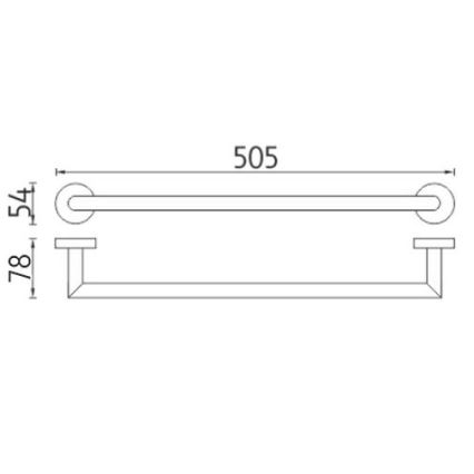 NIMCO UN 13046A-26 - Επιτοίχια πετσετοθήκη UNIX 51 cm γυαλιστερό χρώμιο
