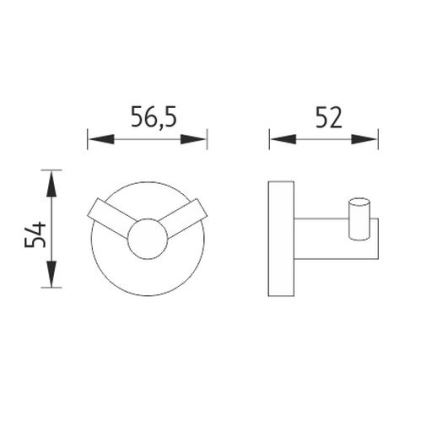 NIMCO UN 13053-26 - Άγκιστρο τοίχου UNIX γυαλιστερό χρώμιο