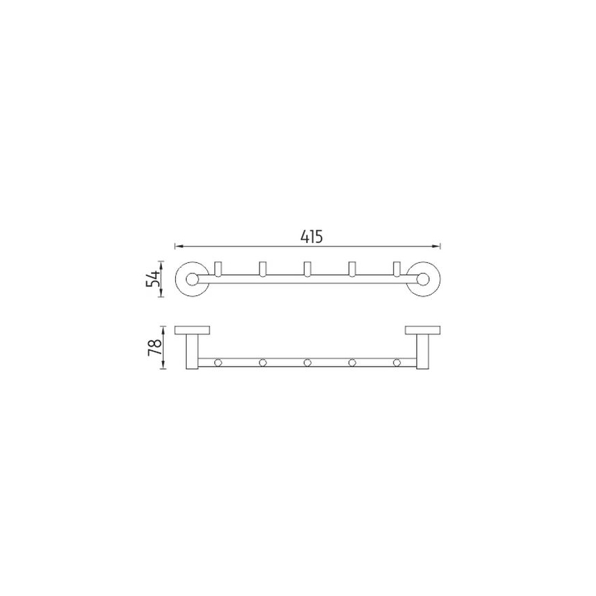 NIMCO UN 13054-5-26 - Επιτοίχια πετσετοθήκη UNIX 41,5 cm γυαλιστερό χρώμιο