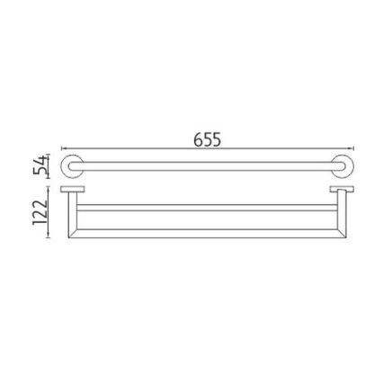 NIMCO UN 13061DA-26 - Επιτοίχια πετσετοθήκη UNIX 66 cm γυαλιστερό χρώμιο