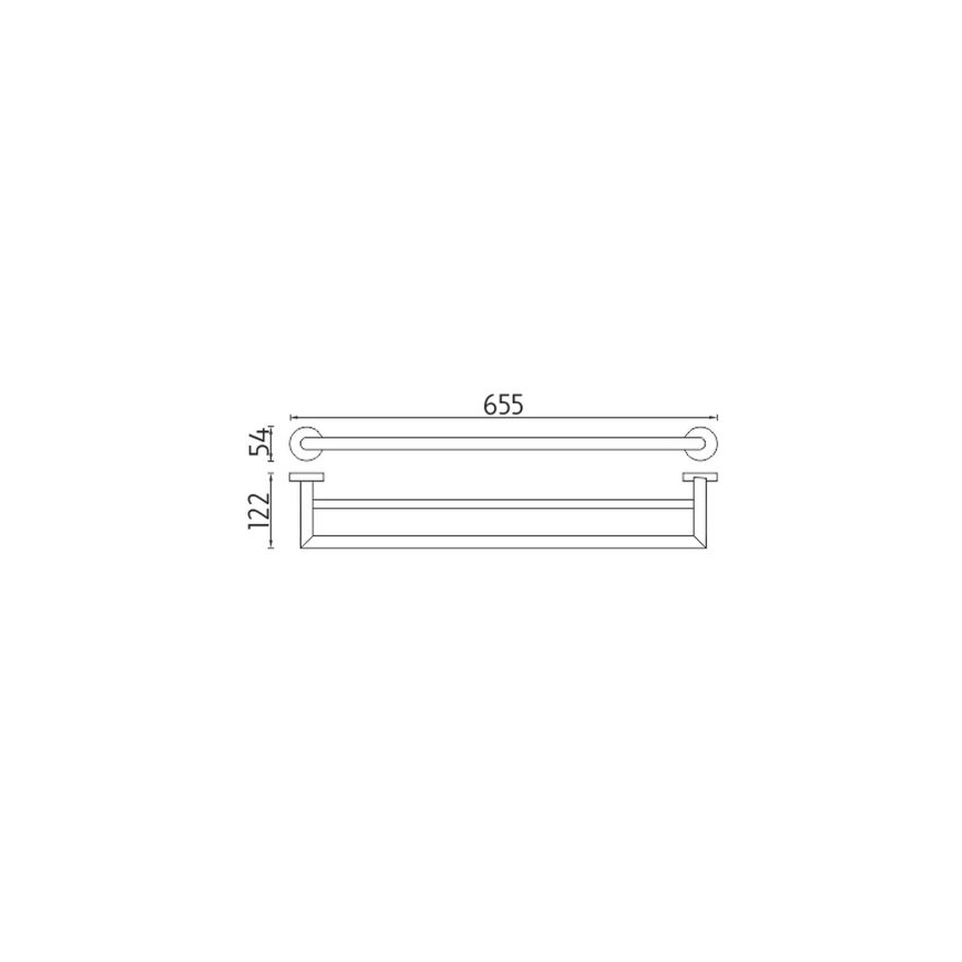 NIMCO UN 13061DA-26 - Επιτοίχια πετσετοθήκη UNIX 66 cm γυαλιστερό χρώμιο