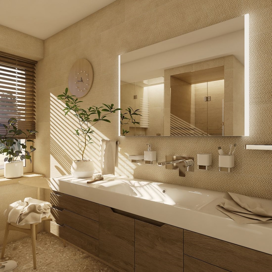 NIMCO ZP 11003 - Καθρέφτης μπάνιου με ενσωματωμένο LED φωτισμό/21W/230V 6500K 70x80 cm IP44