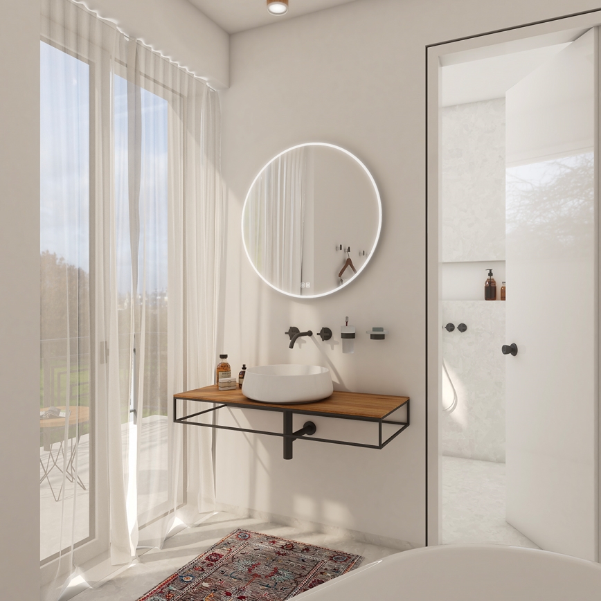 NIMCO ZP 26000RVX - Καθρέφτης μπάνιου LED με οπίσθιο φωτισμό και ρυθμιζόμενη ένταση LED/26W/230V 3000-6500K διάμ. 60 cm IP44