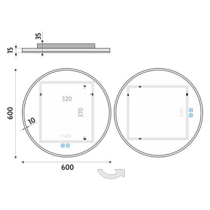 NIMCO ZP 26000RVX - Kαθρέφτης μπάνιου με οπίσθιο φωτισμό dimming LED LED/26W/230V 3000-6500K διάμετρος 60 cm IP44