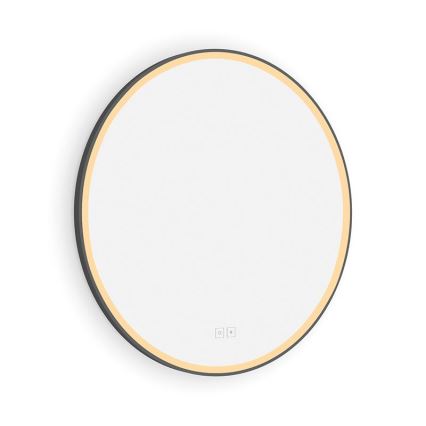 NIMCO ZPC 28000RVX-90 - Ρυθμιζόμενος LED καθρέφτης μπάνιου με οπίσθιο φωτισμό, LED/26W/230V 3000–6500K Ø 60 cm, ματ μαύρο, IP44