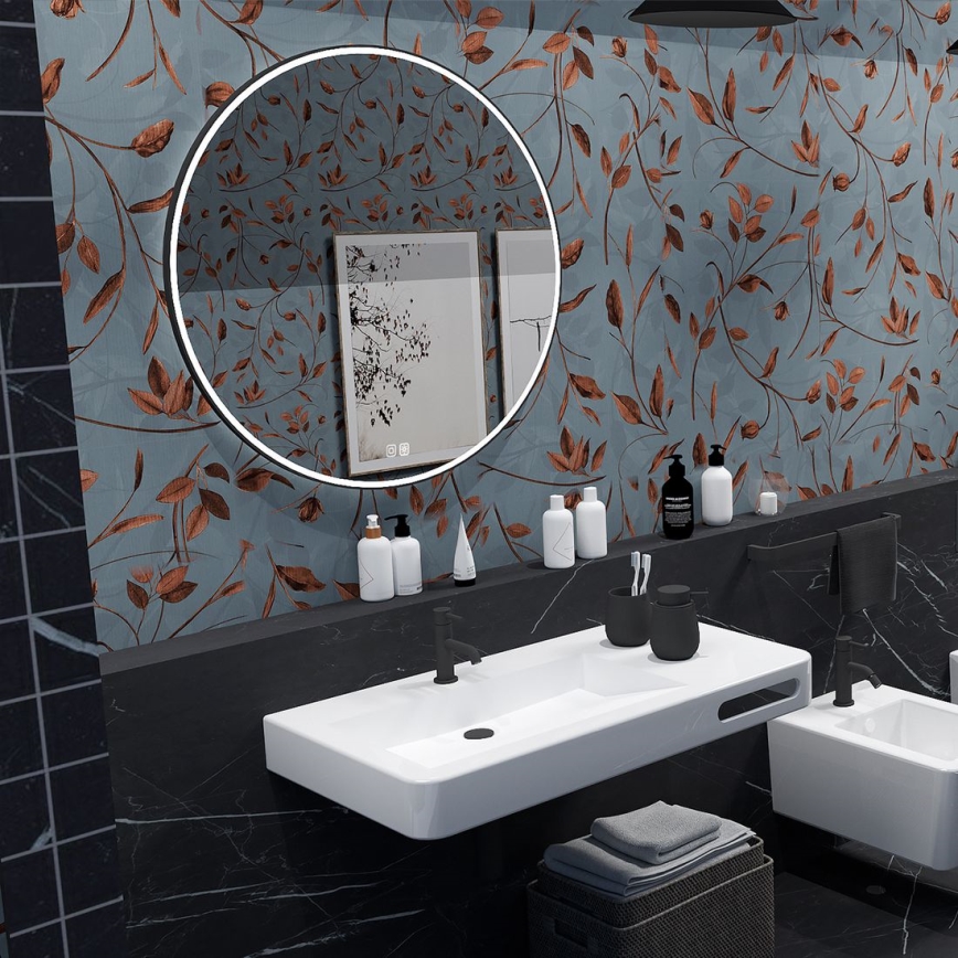 NIMCO ZPC 28000RVX-90 - Ρυθμιζόμενος LED καθρέφτης μπάνιου με οπίσθιο φωτισμό, LED/26W/230V 3000–6500K Ø 60 cm, ματ μαύρο, IP44