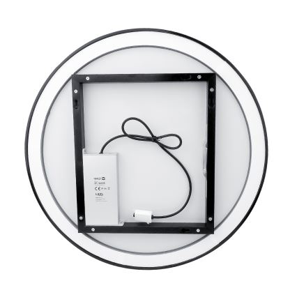 NIMCO ZPC 28000RVX-90 - Kαθρέφτης μπάνιου με οπίσθιο φωτισμό dimming LED LED/26W/230V 3000-6500K διάμετρος 60 cm ματ μαύρο IP44
