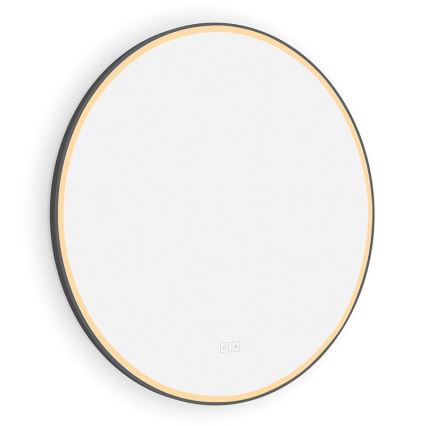 NIMCO ZPC 28001RVX-90 - Kαθρέφτης μπάνιου με οπίσθιο φωτισμό dimming LED LED/33W/230V 3000-6500K διάμετρος 70 cm ματ μαύρο IP44