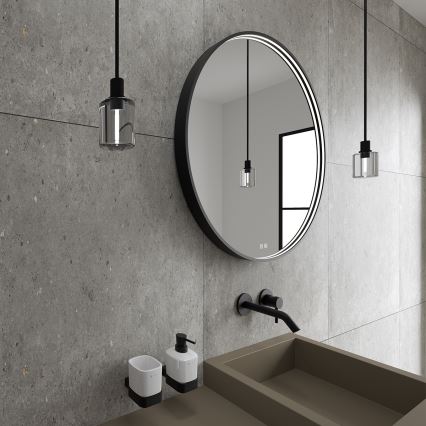 NIMCO ZPC 31000RVX-90 - LED ρυθμιζόμενος καθρέφτης μπάνιου με περιμετρικό φωτισμό LED/20W/230V 3000-6500K Ø 60 cm ματ μαύρο IP44