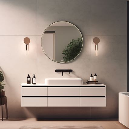 NIMCO ZPC 31001RVX-90 - Kαθρέφτης μπάνιου με οπίσθιο φωτισμό dimming LED LED/22W/230V 3000-6500K διάμετρος 70 cm ματ μαύρο IP44