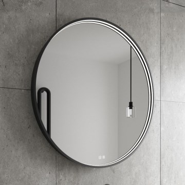 NIMCO ZPC 31001RVX-90 - Kαθρέφτης μπάνιου με οπίσθιο φωτισμό dimming LED LED/22W/230V 3000-6500K διάμετρος 70 cm ματ μαύρο IP44