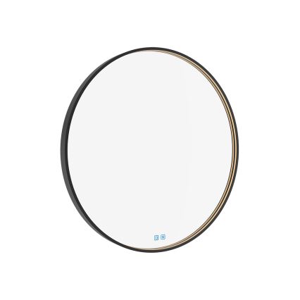 NIMCO ZPC 31002RVX-90 - Kαθρέφτης μπάνιου με οπίσθιο φωτισμό dimming LED LED/26W/230V 3000-6500K διάμετρος 80 cm ματ μαύρο IP44
