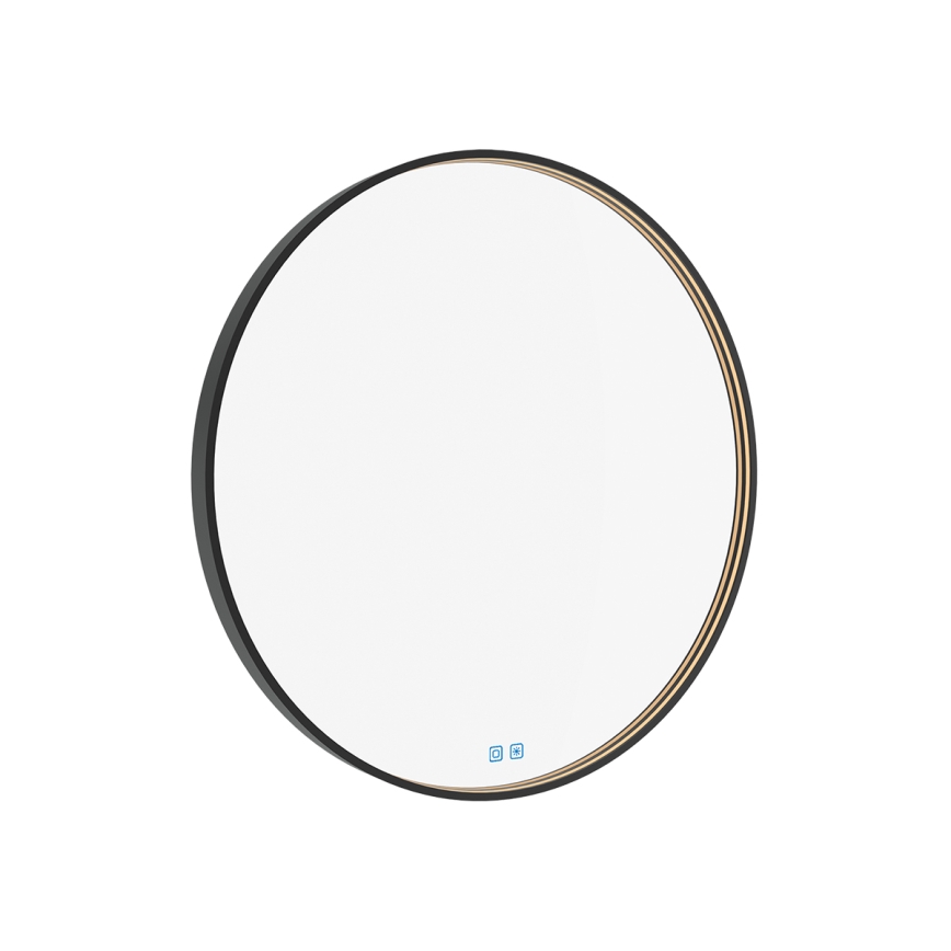 NIMCO ZPC 31002RVX-90 - Kαθρέφτης μπάνιου με οπίσθιο φωτισμό dimming LED LED/26W/230V 3000-6500K διάμετρος 80 cm ματ μαύρο IP44