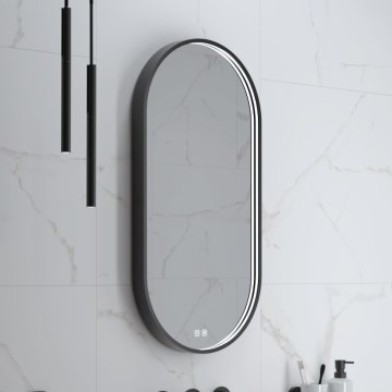 NIMCO ZPC 32002LVX-90 - LED ρυθμιζόμενος καθρέφτης μπάνιου με οπίσθιο φωτισμό LED/25W/230V 3000-6500K 80x40 cm ματ μαύρο IP44