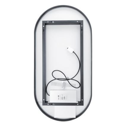 NIMCO ZPC 32002LVX-90 - Kαθρέφτης μπάνιου με οπίσθιο φωτισμό dimming LED LED/25W/230V 3000-6500K 80x40 cm ματ μαύρο  IP44
