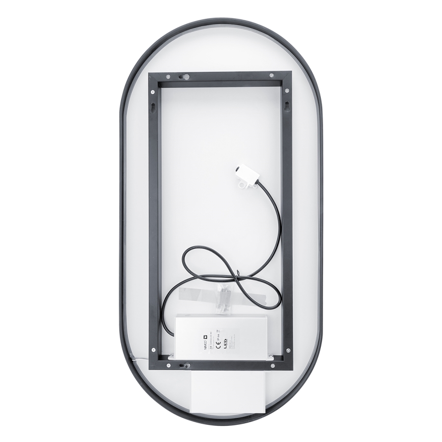 NIMCO ZPC 32002LVX-90 - Kαθρέφτης μπάνιου με οπίσθιο φωτισμό dimming LED LED/25W/230V 3000-6500K 80x40 cm ματ μαύρο  IP44