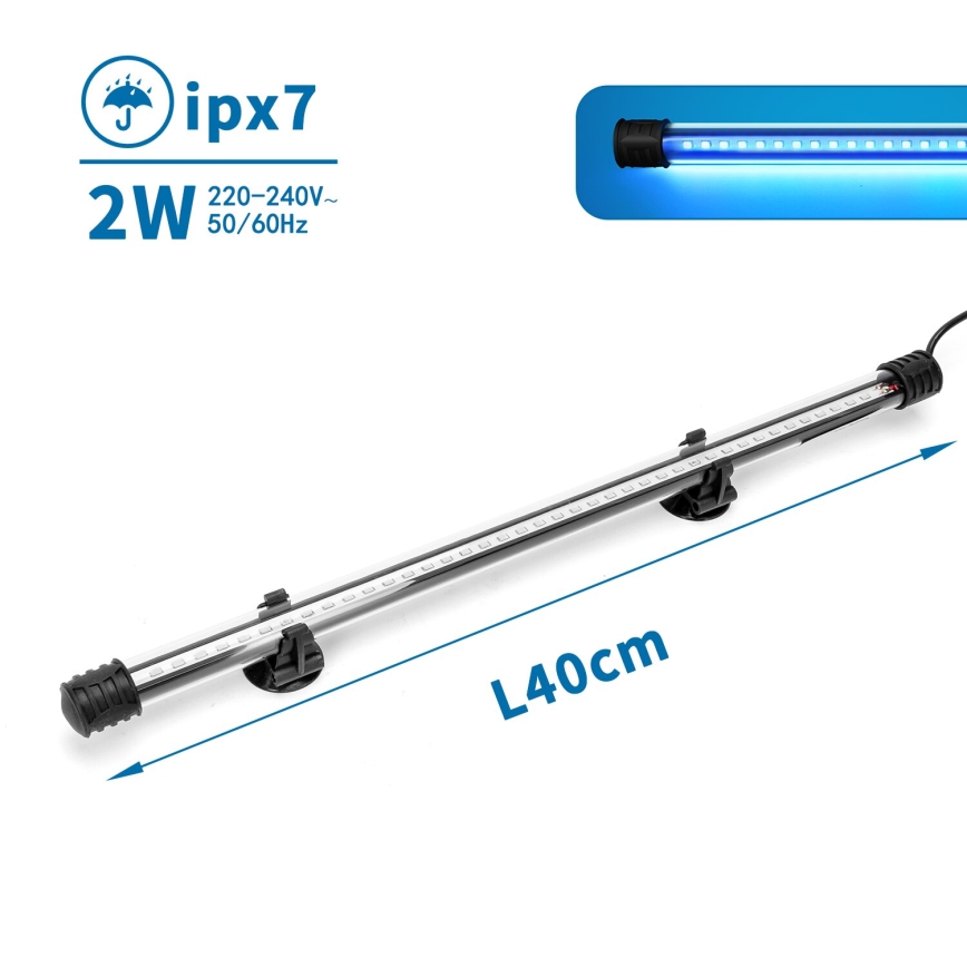 Nobleza - Φωτισμός LED ενυδρείου 2W/230V IPX7 40 cm