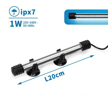 Nobleza - LED Φωτισμός ενυδρείου LED/1W/230V IPX7 20 cm