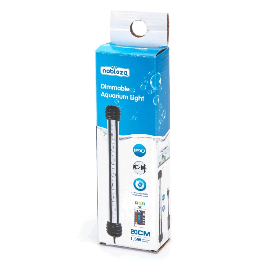 Nobleza - LED RGB Φωτισμός ενυδρείου LED/1,5W/230V IPX7 + τηλεχειριστήριο