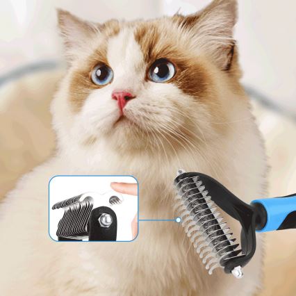 Nobleza - Χτένα περιποίησης για σκύλους και γάτες μπλε 9 cm