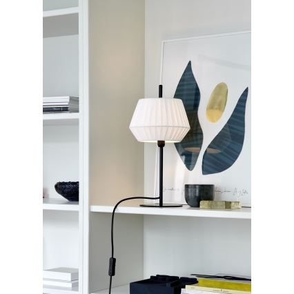 Nordlux - Eπιτραπέζιο φωτιστικό DICTE 1xE14/40W/230V λευκό/μαύρο