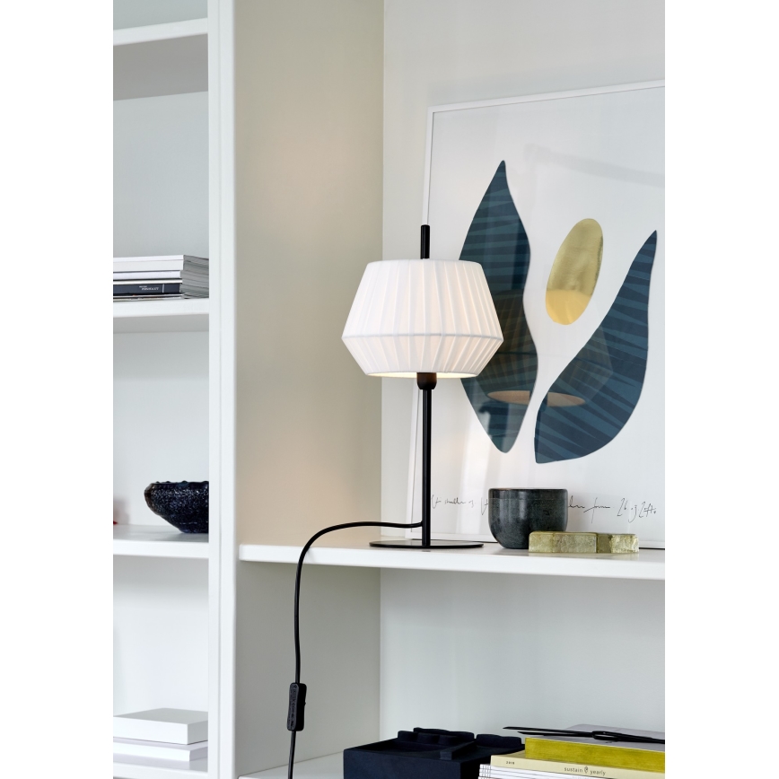 Nordlux - Eπιτραπέζιο φωτιστικό DICTE 1xE14/40W/230V λευκό/μαύρο