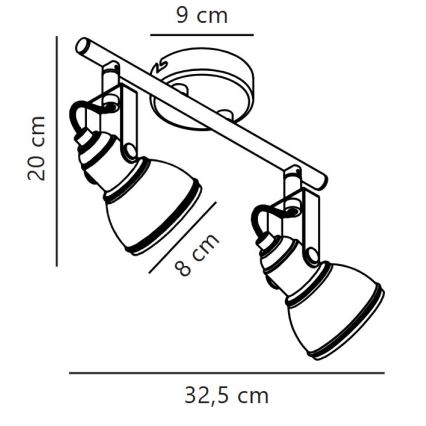 Nordlux - Φωτιστικό σποτ ASLAK 2xGU10/35W/230V λευκό