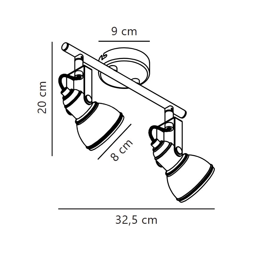 Nordlux - Φωτιστικό σποτ ASLAK 2xGU10/35W/230V λευκό