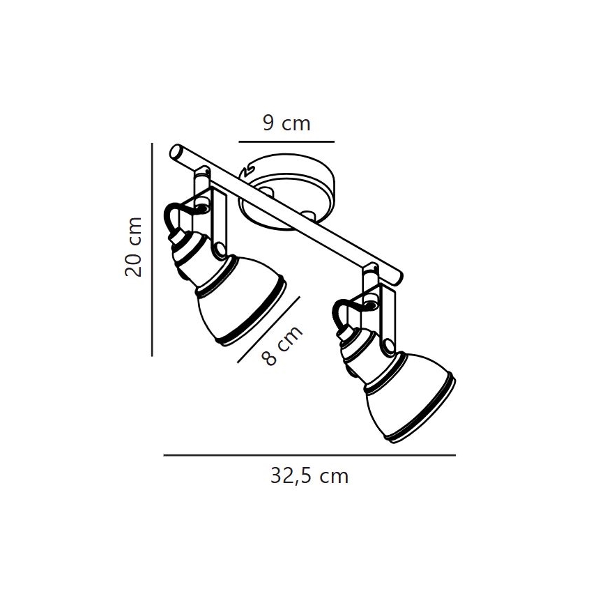 Nordlux - Φωτιστικό σποτ ASLAK 2xGU10/35W/230V μαύρο