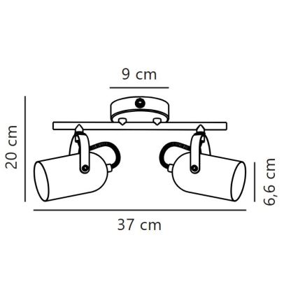 Nordlux - Φωτιστικό σποτ LOTUS 2xE14/40W/230V