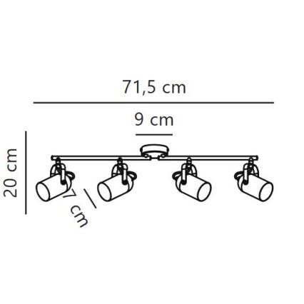 Nordlux - Φωτιστικό σποτ LOTUS 4xE14/40W/230V