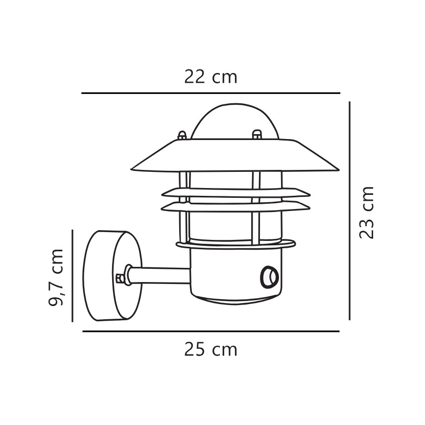 Nordlux - Φωτιστικό τοίχου εξωτερικού χώρου με αισθητήρα BLOKHUS 1xE27/60W/230V IP54 μαύρο