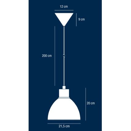 Nordlux - Κρεμαστό φωτιστικό POP με καλώδιο 1xE27/40W/230V μαύρο