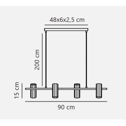 Nordlux - Κρεμαστό φωτιστικό με καλώδιο ALANIS 4xGU10/15W/230V ορείχαλκος