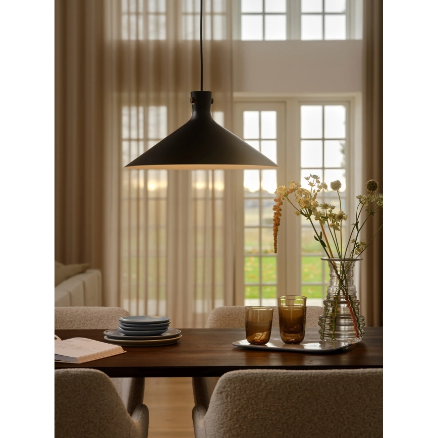 Nordlux - Κρεμαστό φωτιστικό με καλώδιο DORINA 1xE27/60W/230V μαύρο Ø 45 cm