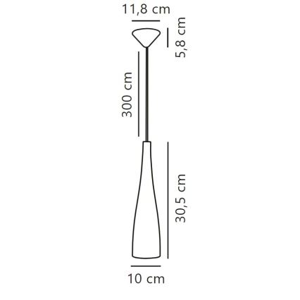 Nordlux - Κρεμαστό φωτιστικό με καλώδιο EMBLA 1xE27/40W/230V καπνιστό/μαύρο
