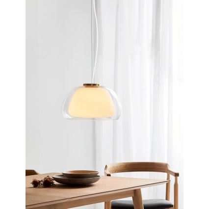 Nordlux - Κρεμαστό φωτιστικό με καλώδιο JELLY 1xE27/40W/230V λευκό/διάφανο Ø 39 εκ.